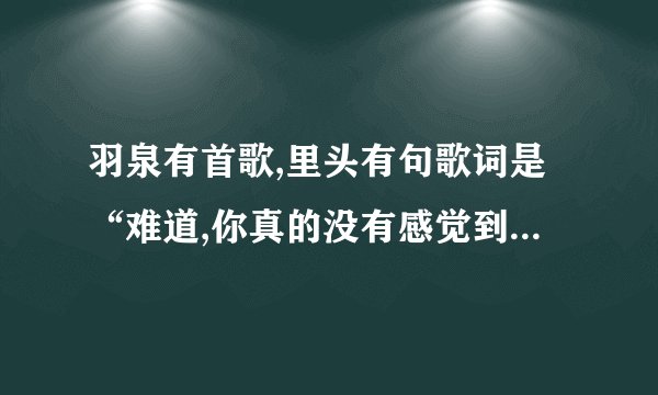 羽泉有首歌,里头有句歌词是“难道,你真的没有感觉到...”是什么歌