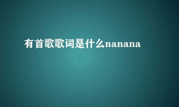 有首歌歌词是什么nanana