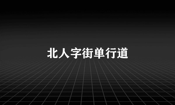 北人字街单行道
