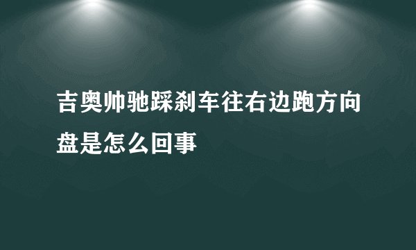 吉奥帅驰踩刹车往右边跑方向盘是怎么回事