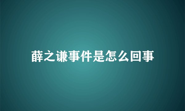 薛之谦事件是怎么回事