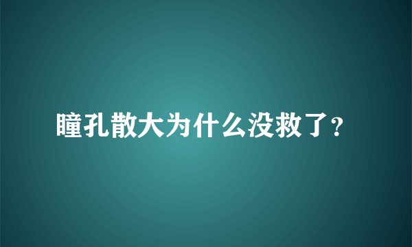 瞳孔散大为什么没救了？