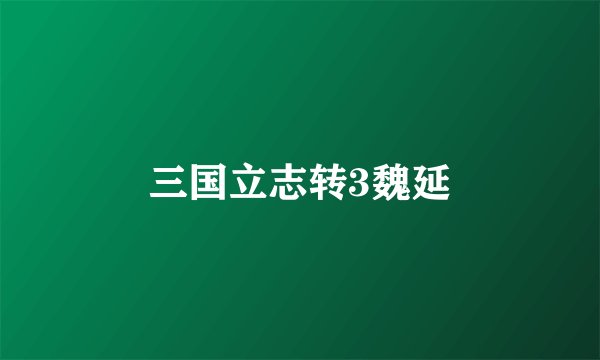 三国立志转3魏延