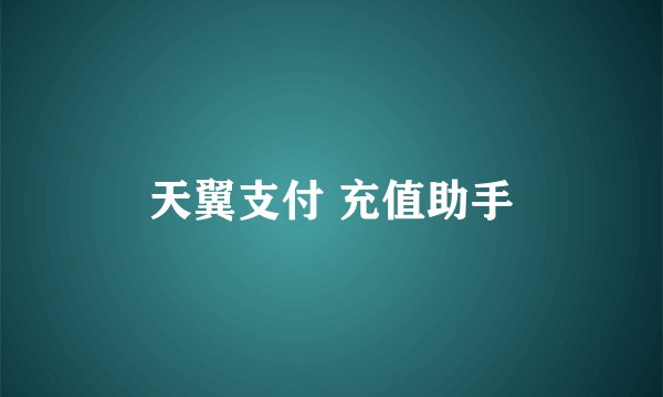 天翼支付 充值助手
