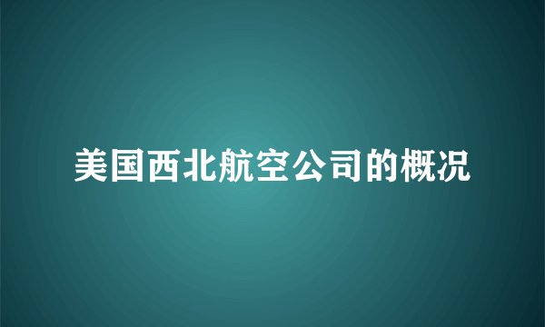 美国西北航空公司的概况