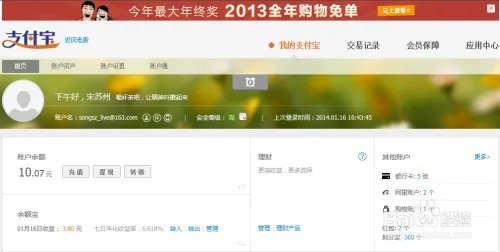 怎么查看支付宝2013年度账单