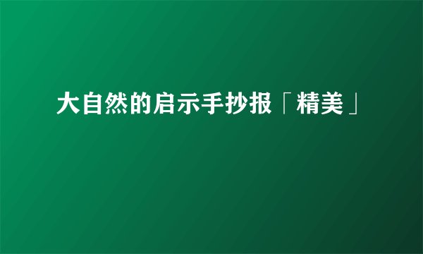 大自然的启示手抄报「精美」