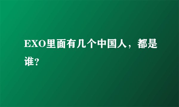 EXO里面有几个中国人，都是谁？