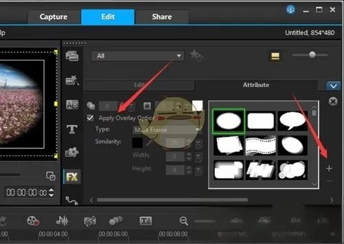 《会声会影》x9添加不在界面遮罩方法教程