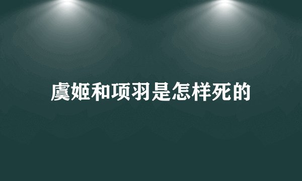 虞姬和项羽是怎样死的