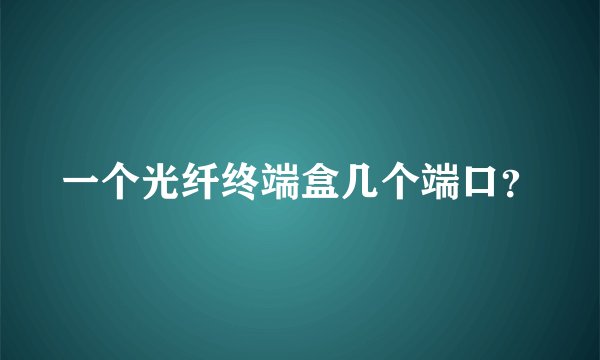 一个光纤终端盒几个端口？