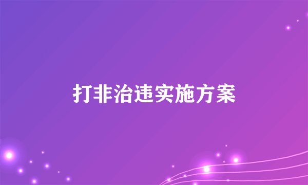 打非治违实施方案