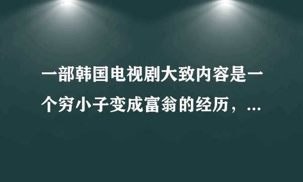 一部韩国电视剧大致内容是一个穷小子变成富翁的经历，最后放弃继承权，获得爱情的故事