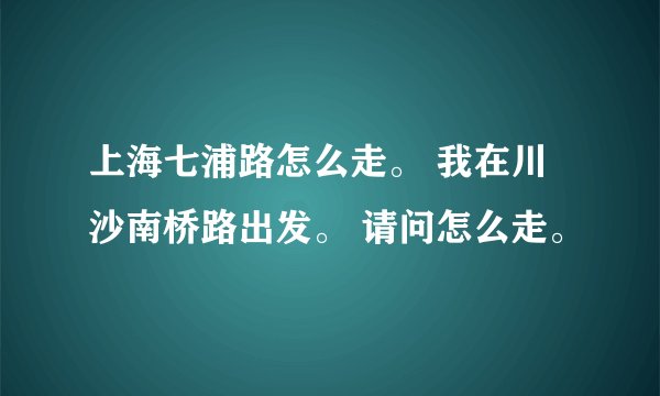 上海七浦路怎么走。 我在川沙南桥路出发。 请问怎么走。