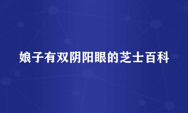 娘子有双阴阳眼的芝士百科