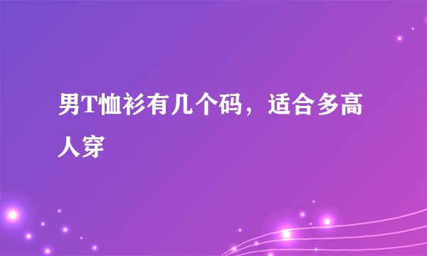 男T恤衫有几个码，适合多高人穿