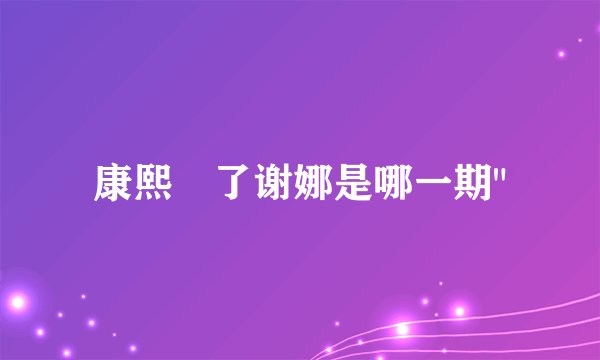 康熙來了谢娜是哪一期