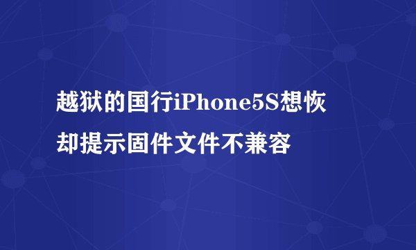 越狱的国行iPhone5S想恢復却提示固件文件不兼容