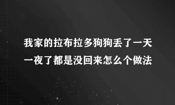 我家的拉布拉多狗狗丢了一天一夜了都是没回来怎么个做法