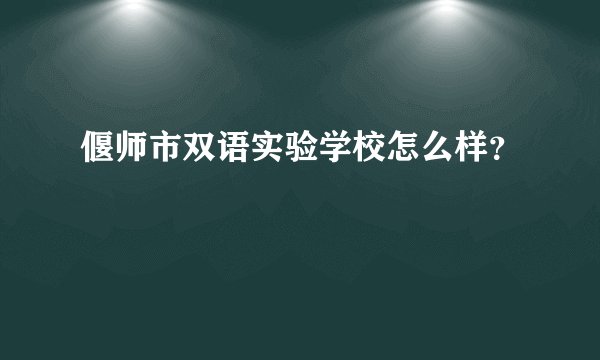 偃师市双语实验学校怎么样？