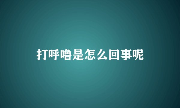 打呼噜是怎么回事呢
