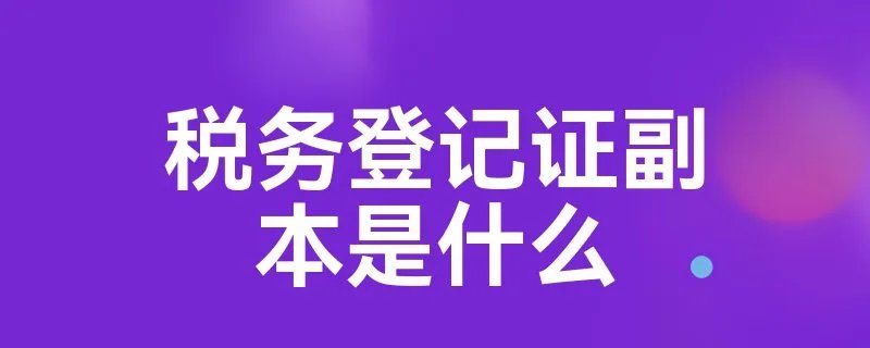 税务登记证副本是什么
