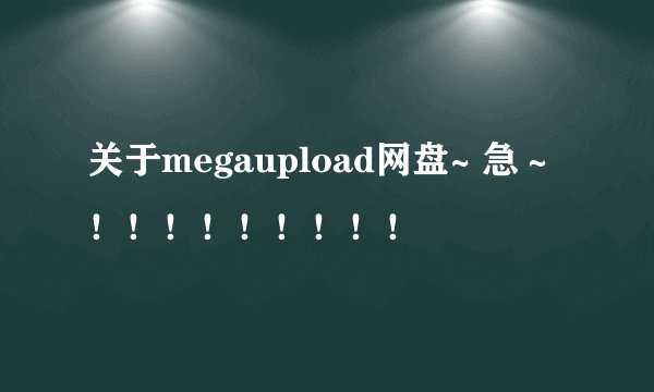 关于megaupload网盘~ 急～！！！！！！！！！