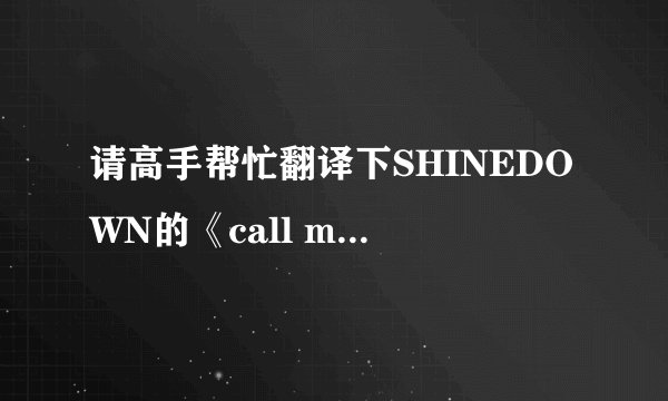 请高手帮忙翻译下SHINEDOWN的《call me》的歌词，谢谢帮忙！