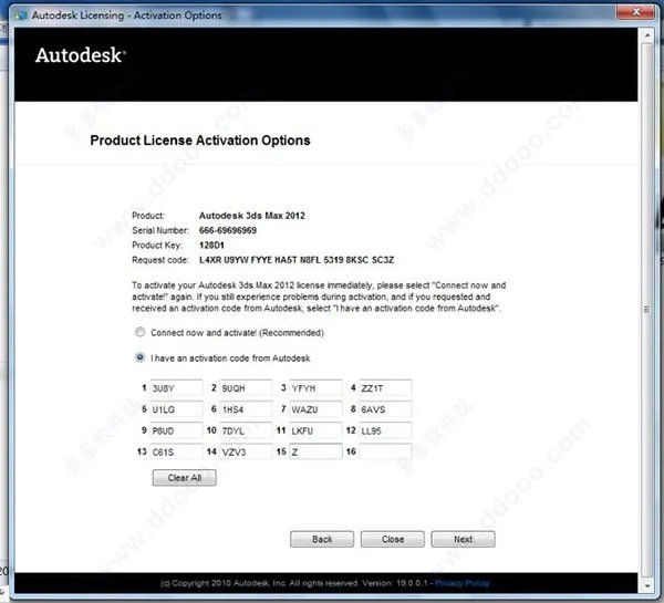 3D MAX2012 安装时的序列号和密钥