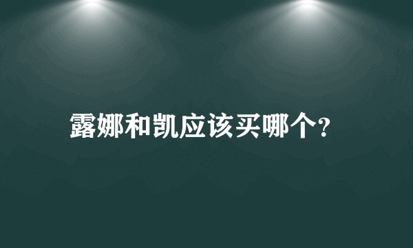 露娜和凯应该买哪个？