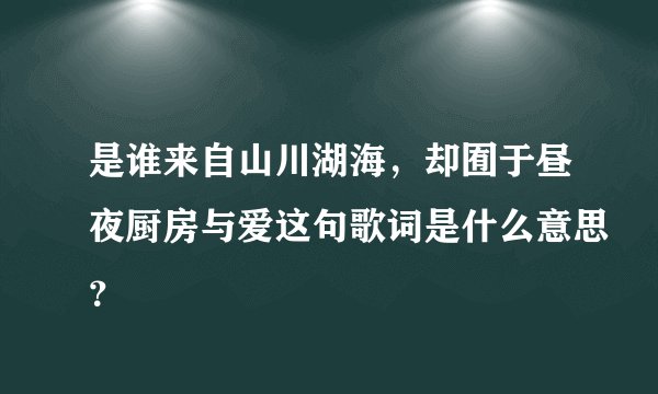 是谁来自山川湖海，却囿于昼夜厨房与爱这句歌词是什么意思？