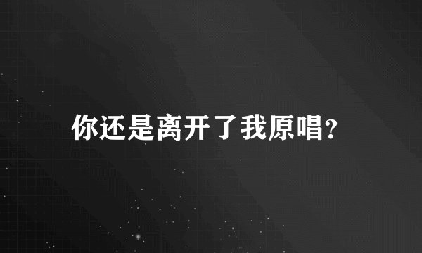 你还是离开了我原唱？