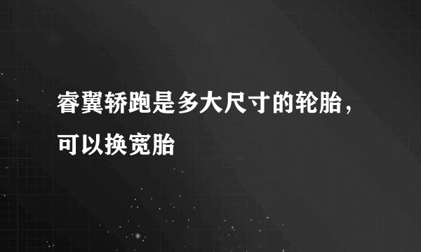 睿翼轿跑是多大尺寸的轮胎，可以换宽胎