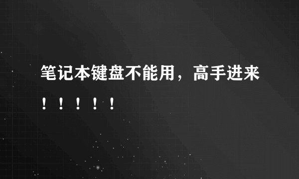 笔记本键盘不能用，高手进来！！！！！