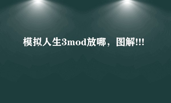 模拟人生3mod放哪，图解!!!
