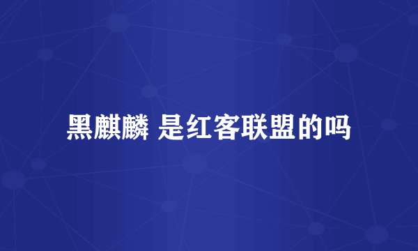 黑麒麟 是红客联盟的吗
