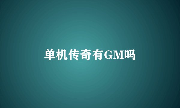 单机传奇有GM吗