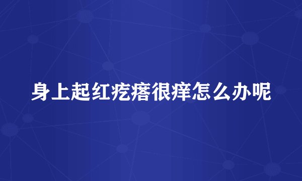 身上起红疙瘩很痒怎么办呢
