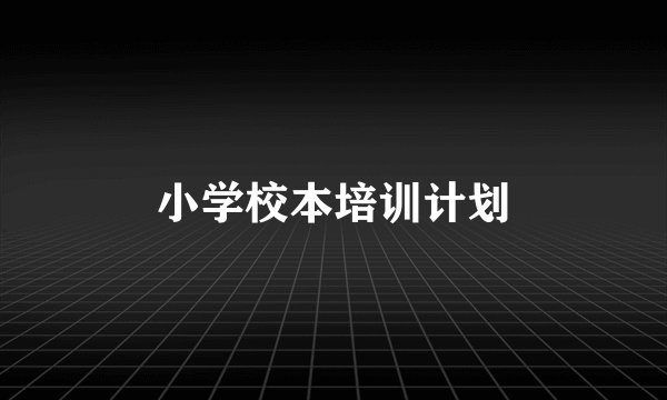 小学校本培训计划