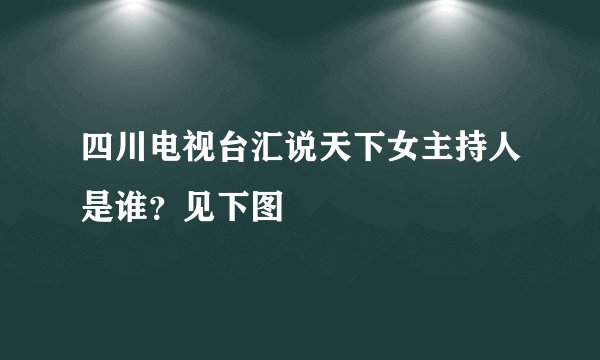 四川电视台汇说天下女主持人是谁？见下图