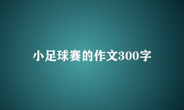 小足球赛的作文300字