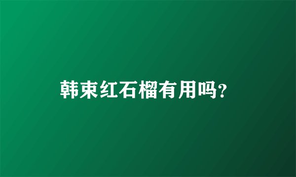 韩束红石榴有用吗？
