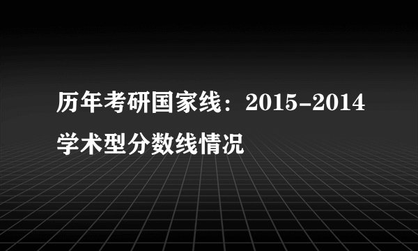 历年考研国家线：2015-2014学术型分数线情况