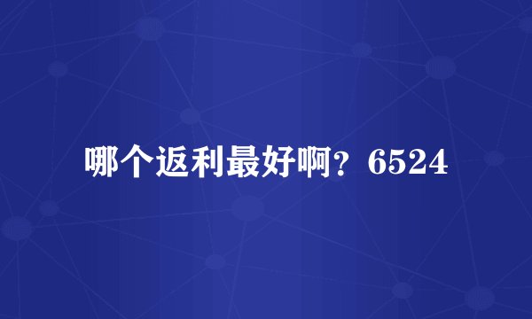 哪个返利最好啊？6524