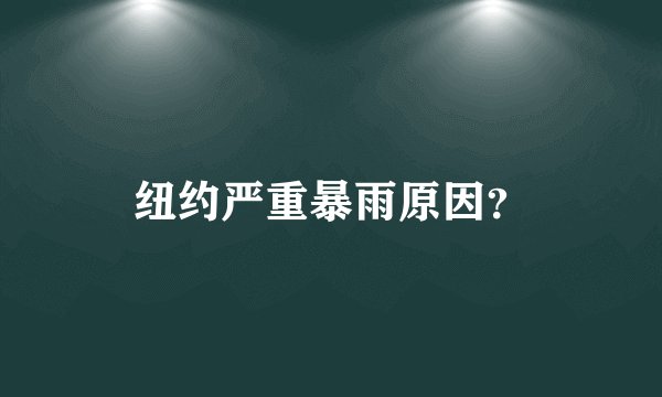 纽约严重暴雨原因？