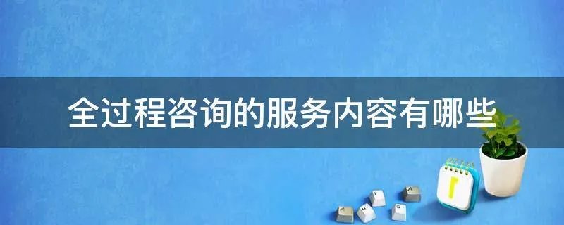 全过程咨询的服务内容有哪些