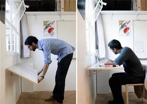 简易折叠桌图片欣赏 节省90%空间的桌子