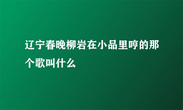 辽宁春晚柳岩在小品里哼的那个歌叫什么