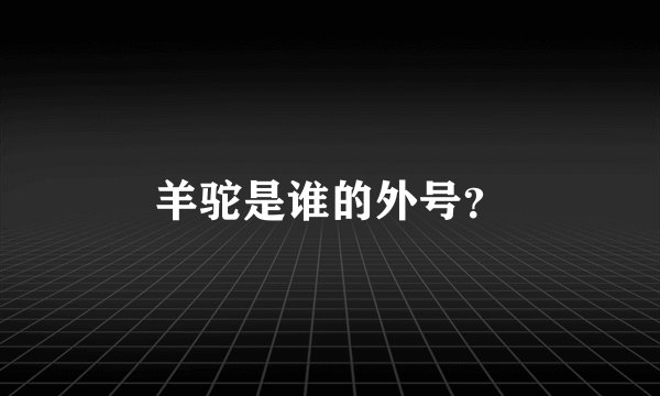 羊驼是谁的外号？