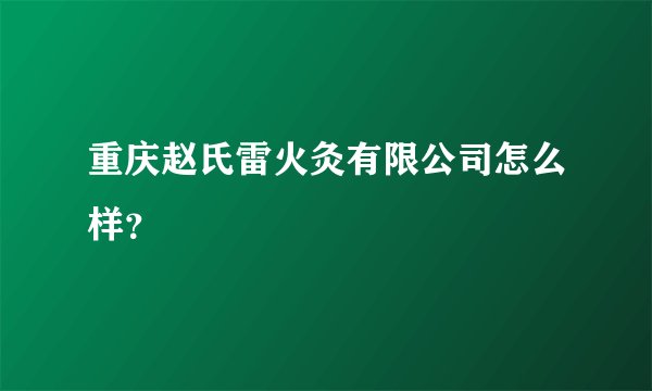 重庆赵氏雷火灸有限公司怎么样？